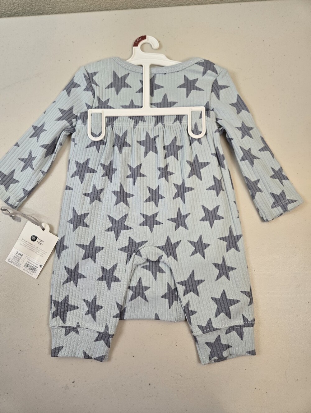 NWT Cloud Island 2Pc Set Star-Print Ribbed Onsie and Pants Size 3-6 Mo